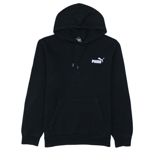 Puma 90's Drawstring Pockets Pullover Hoodie Small Black