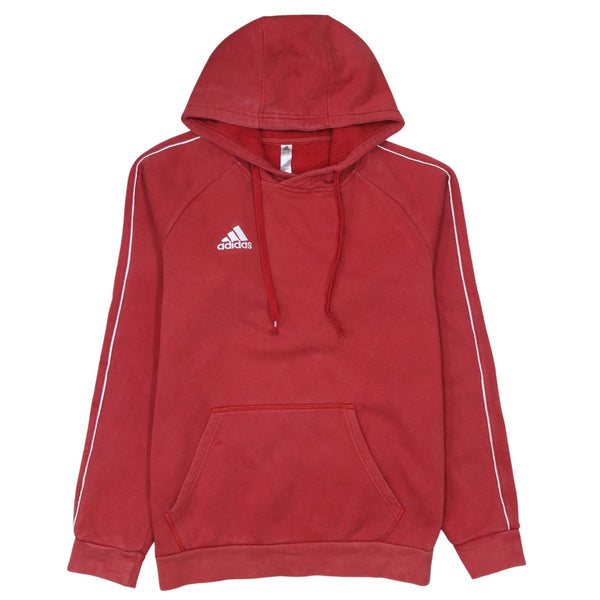 Adidas 90's Drawstring Pockets Pullover Hoodie Small Red