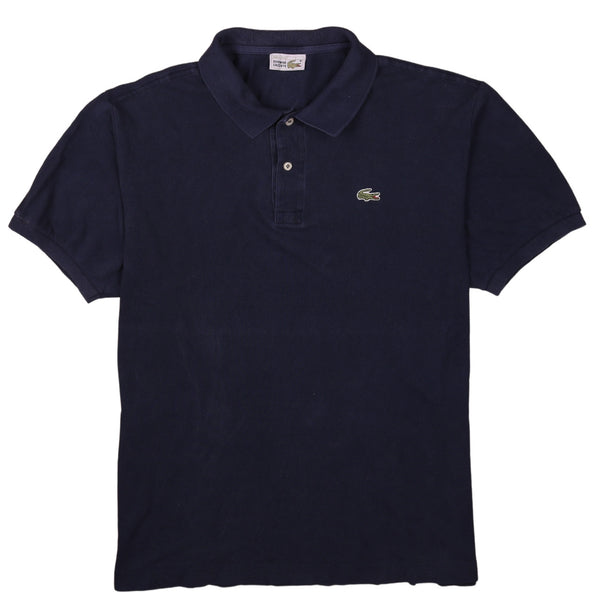 Lacoste 90's Short Sleeves Quarter Button Polo Shirt XXLarge  Navy Blue