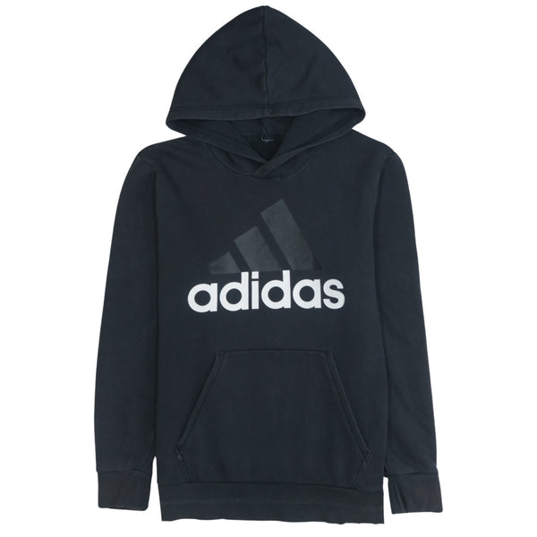 Adidas Vintage 90's Black Spellout Hoodie Medium