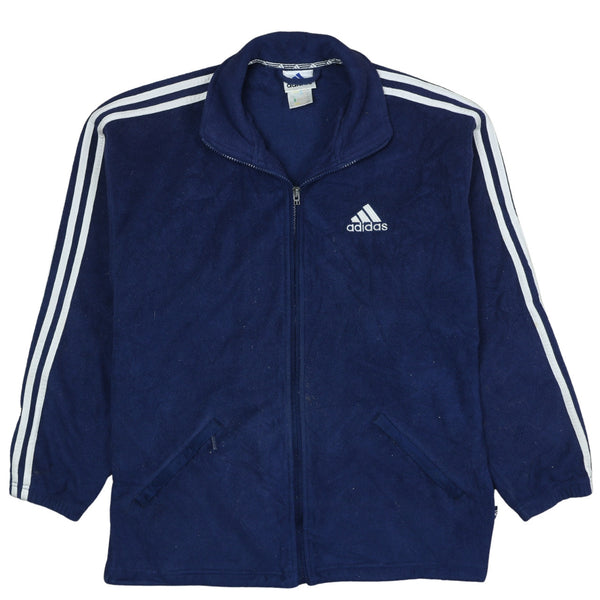 Adidas 90's Vintage Navy Blue Striped Sleeve Sweatshirt Small