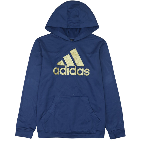 Adidas 90's Spellout Pullover Hoodie XLarge Navy Blue Vintage