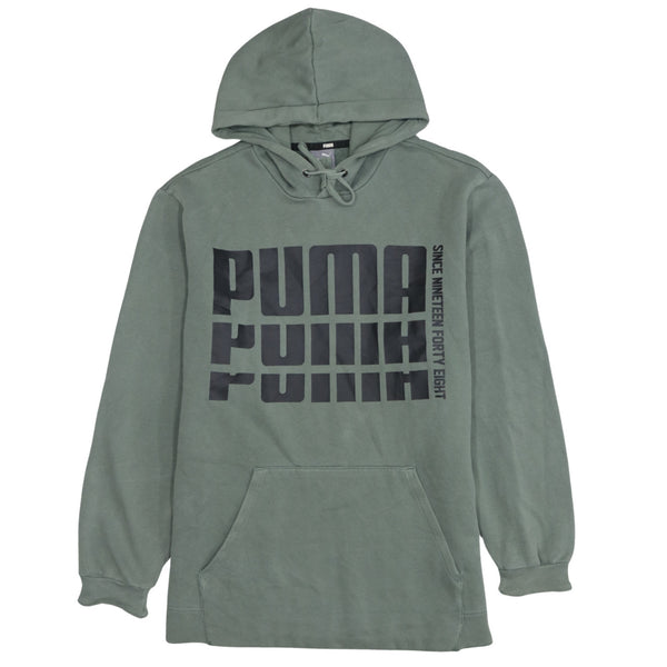 Puma 90's Spellout Pullover Hoodie Medium Green
