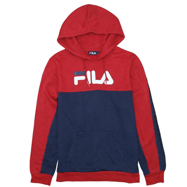 Fila 90's Spellout Pullover Hoodie Men's Large in Navy Blue