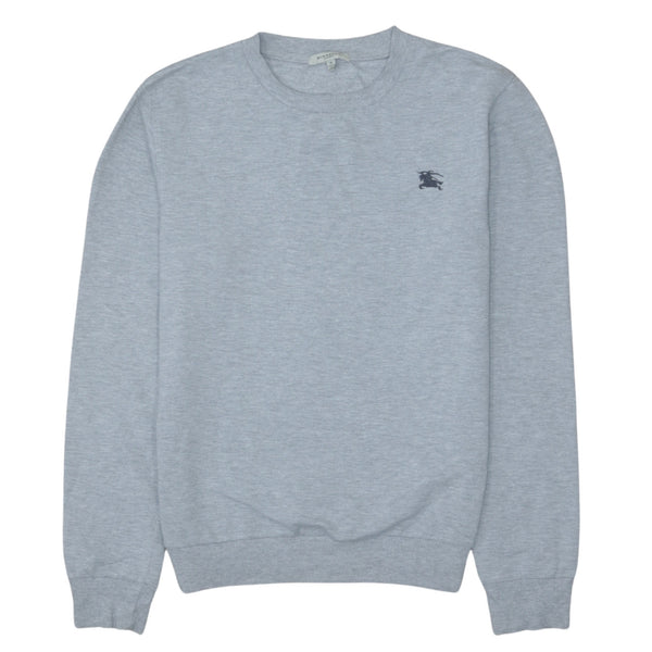 Vintage Women's Burberry 90s Heavyweight Grey Crew Neck Sweatshirt - Medium