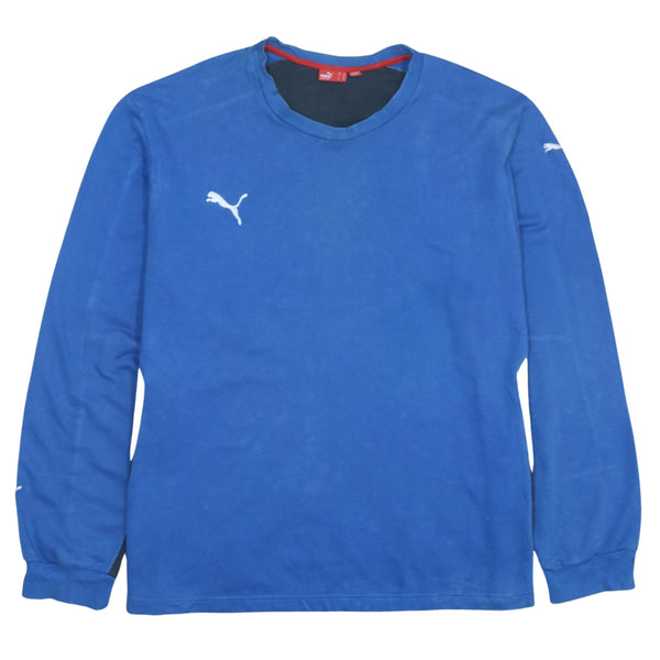 Puma 90's Vintage XLarge Blue Crew Neck Sweatshirt - Lightweight Cotton