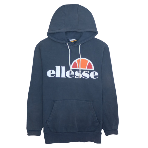 Ellesse 90's Blue Spellout Pullover Hoodie - Small Vintage Style
