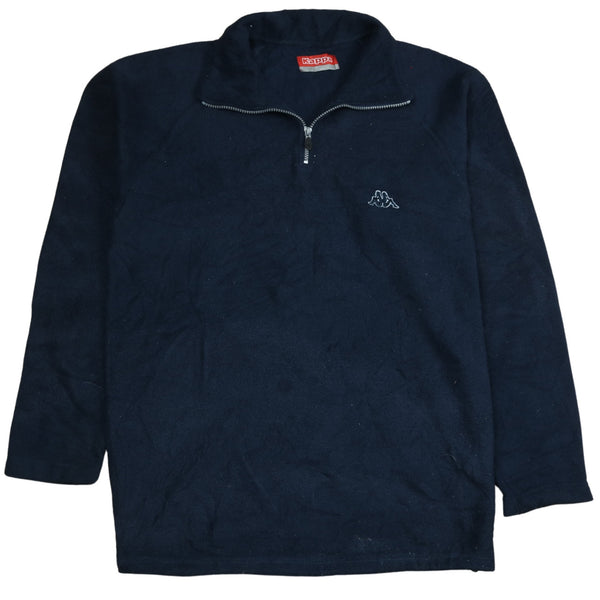 Kappa 90's Heavyweight Quarter Button Fleece Jumper XLarge  Navy Blue
