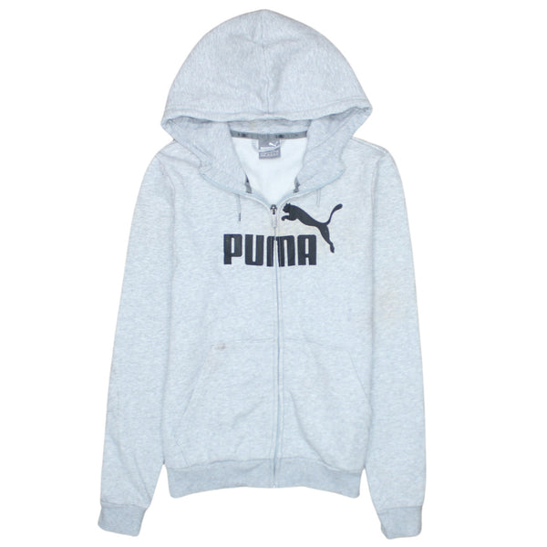 Puma 90's Spellout Full Zip Up Hoodie Medium Grey
