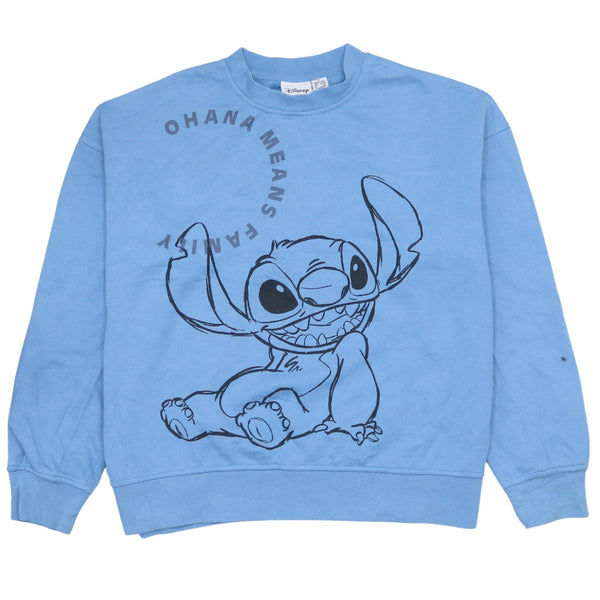 Disney 90s Stitch Blue Crew Neck Sweatshirt Women's Small Cotton