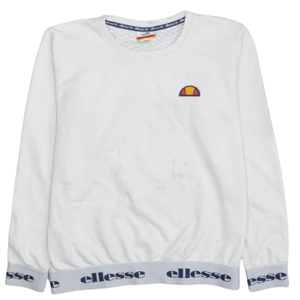 Ellesse 90's Lightweight Crew Neck Sweatshirt XSmall White