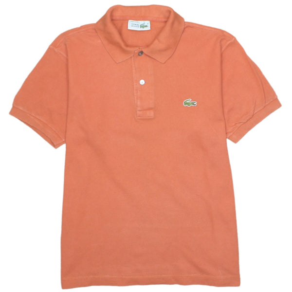 Vintage Lacoste 90's Orange Polo Shirt Medium, Quarter Button, Short Sleeves