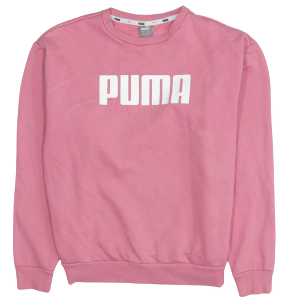 Puma 90's Spellout Crew Neck Sweatshirt Small Pink