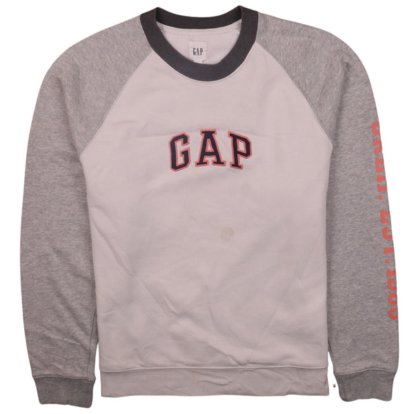 Gap 90's Beige Cream Spellout Crew Neck Sweatshirt Men's Small