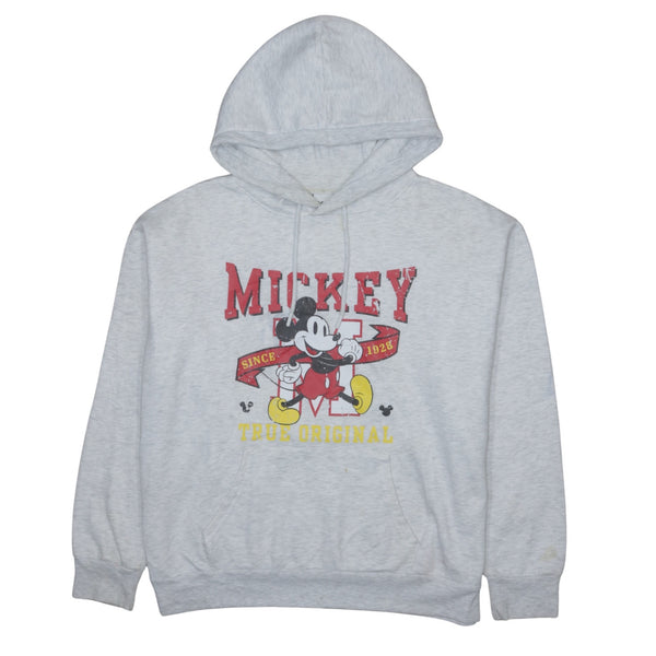 Vintage Disney 90s Mickey Mouse Grey Pullover Hoodie Women's Large