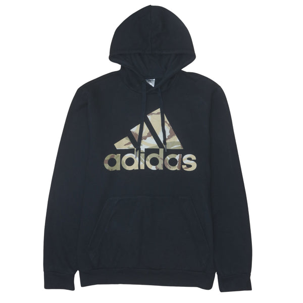 Adidas Vintage 90's Black Spellout Pullover Hoodie Medium