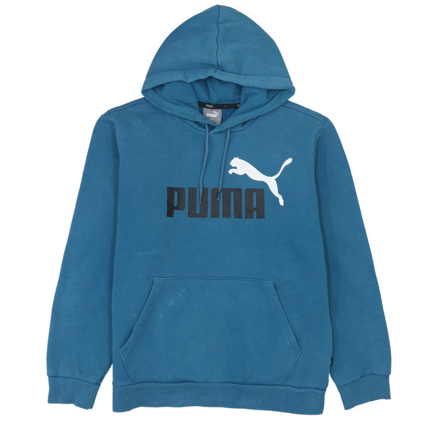 Puma 90's Vintage Spellout Pullover Hoodie, Small Blue
