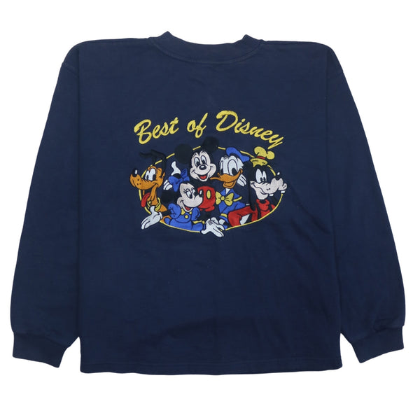 Vintage Disney 90s Crew Neck Sweatshirt Large Navy Blue