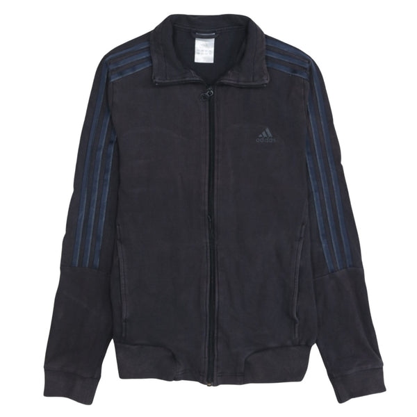 Adidas 90's Striped Sleeve Full Zip Up Sweatshirt Medium Black
