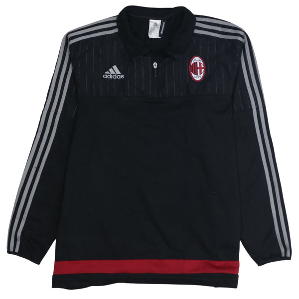 Adidas 90's Striped Sleeve Quarter Zip Sweatshirt XLarge Black