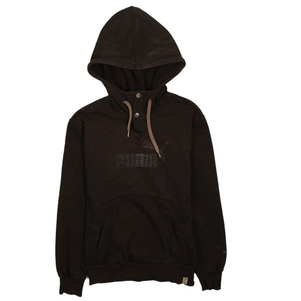 Puma 90's Vintage Spellout Pullover Hoodie Men's Small Black Retro