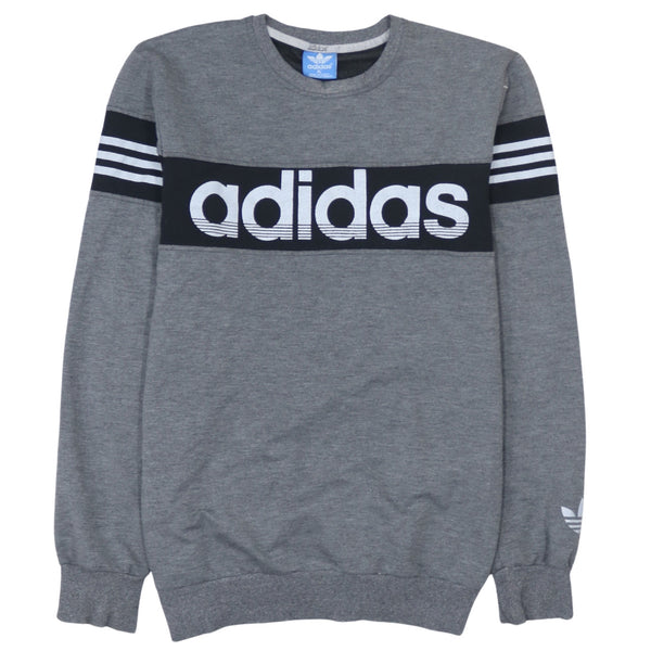 Adidas 90's Spellout Crew Neck Sweatshirt XLarge Grey
