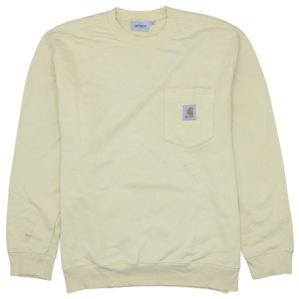 Carhartt 90's Plain Crew Neck Sweatshirt XLarge Yellow