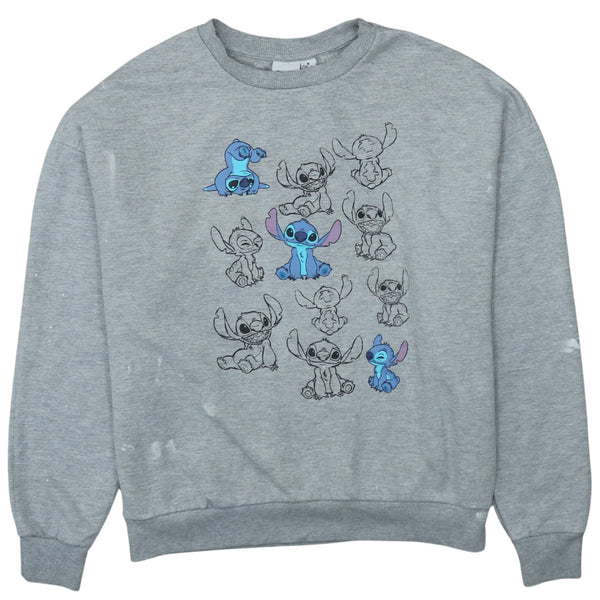 Disney 90's Stitch Grey Crew Neck Sweatshirt Women's Medium