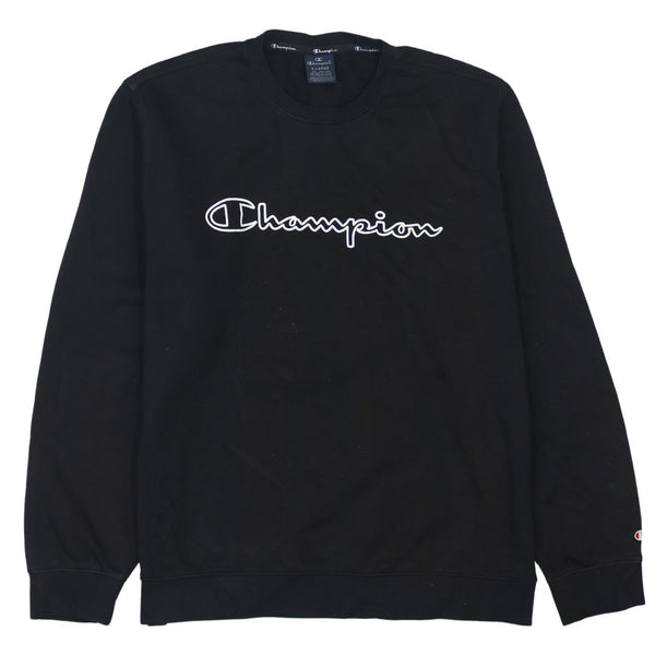 Champion 90's Spellout Crew Neck Sweatshirt XLarge Black