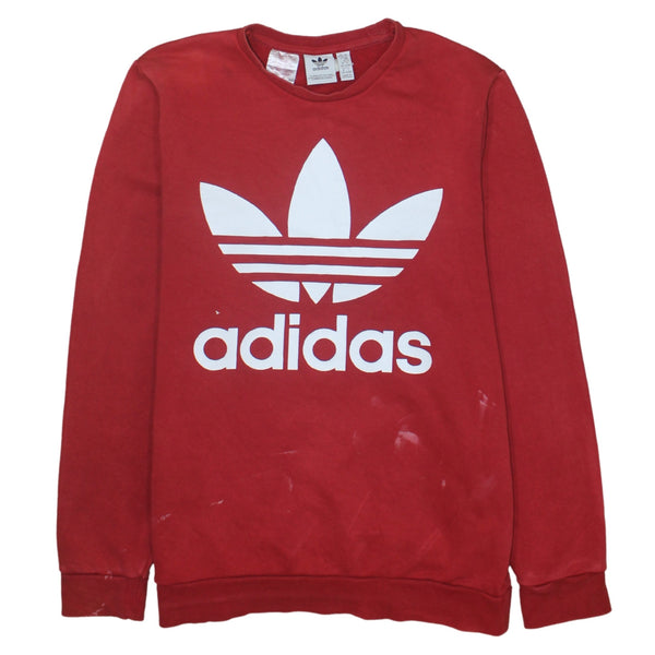 Adidas 90's Spellout Crew Neck Sweatshirt XLarge Red