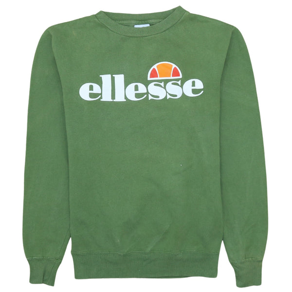 Ellesse Vintage 90's Green Spellout Crew Neck Sweatshirt Small S Men