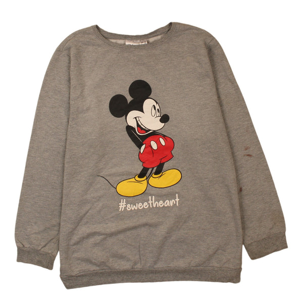 Vintage Disney 90s Mickey Mouse Grey Sweatshirt Sz XL Crew Neck