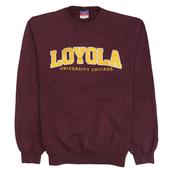 Champion 90's Loyola University Chicago Crew Neck Sweatshirt Large Red