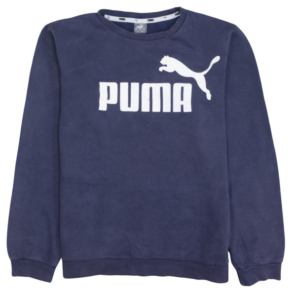 Puma 90's Spellout Crew Neck Sweatshirt XXLarge (2XL) Navy Blue