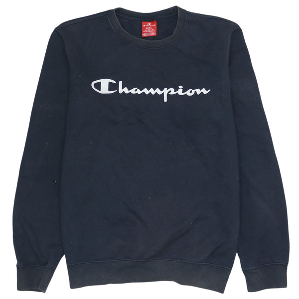 Champion 90's Vintage Black Spellout Crew Neck Sweatshirt Men's Small