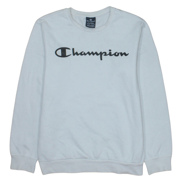 Champion 90's Spellout Crew Neck Sweatshirt XLarge White
