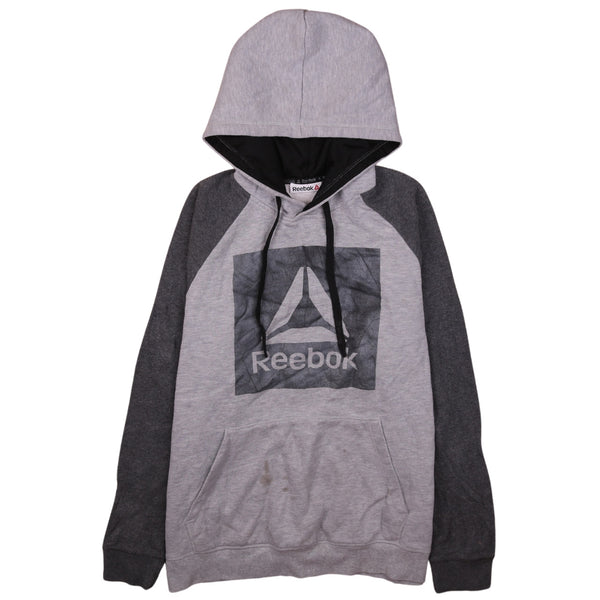 Reebok 90's Grey Large Spellout Pullover Hoodie for Men
