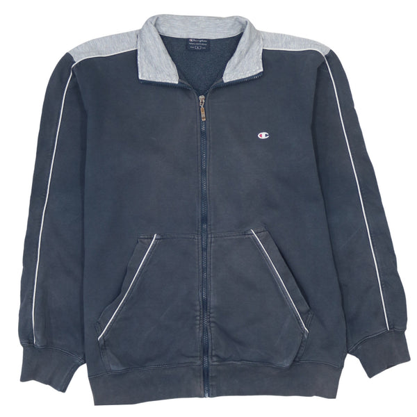 Champion 90's Men's Large Navy Blue Lightweight Full Zip Sweatshirt