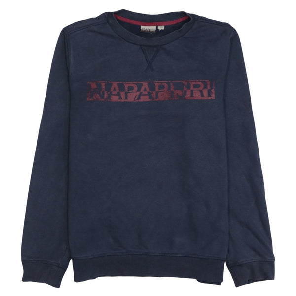 Napapijri 90's Spellout Crew Neck Sweatshirt XLarge Navy Blue