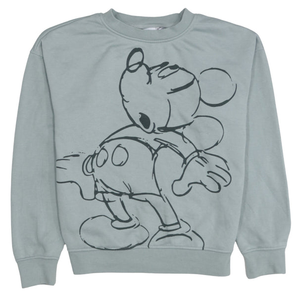 Disney 90's Mickey Mouse Crew Neck Sweatshirt XXSmall Grey