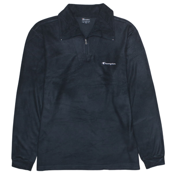 Champion 90's Vintage Black Quarter Zip Sweatshirt Men's Large