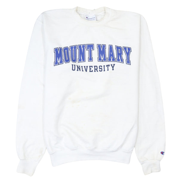 Champion 90's Mount Mary University Crew Neck Sweatshirt Medium White