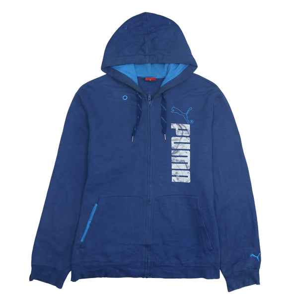 Puma 90's Men’s XLarge Spellout Full Zip Up Blue Hoodie