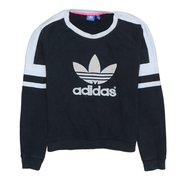 Adidas 90's Black Spellout Crew Neck Sweatshirt, Women's Small, Vintage Quality