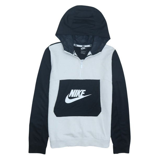 Nike 90's Black Quarter Zip Hoodie with Center Swoosh XLarge