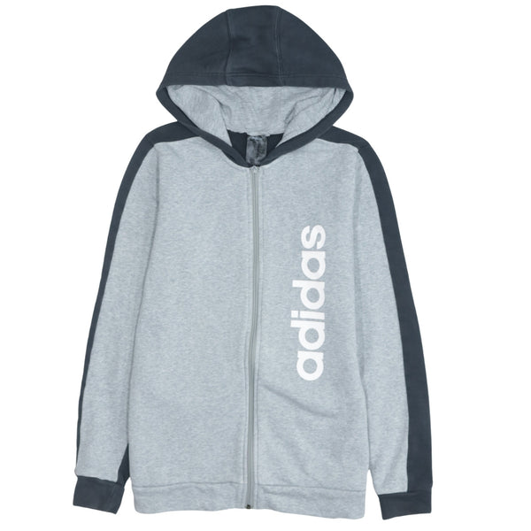 Adidas 90's Vintage Spellout Full Zip Hoodie Women's XLarge Black