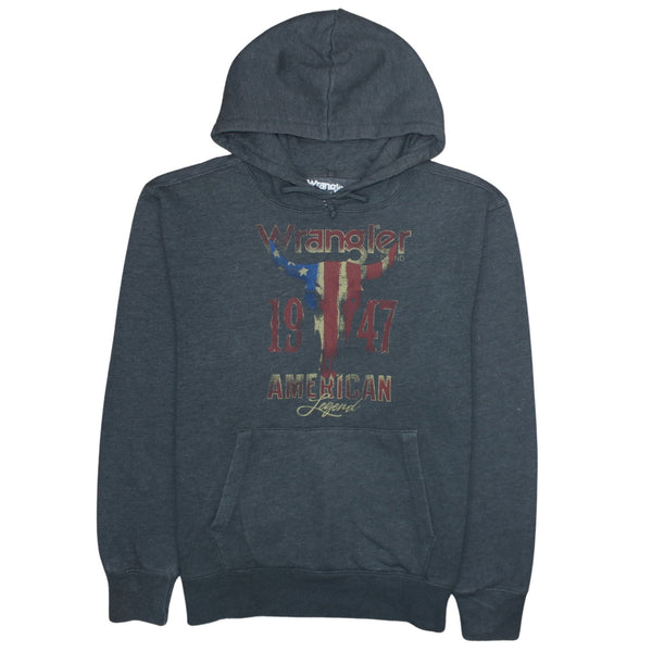 Wrangler 90's Spellout Pullover Hoodie Medium Grey
