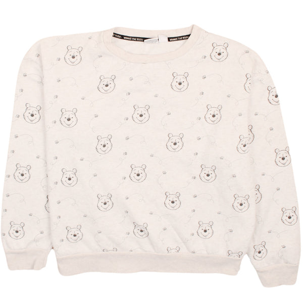 Disney 90's Vintage Bear Crew Neck Sweatshirt Large Beige Cream