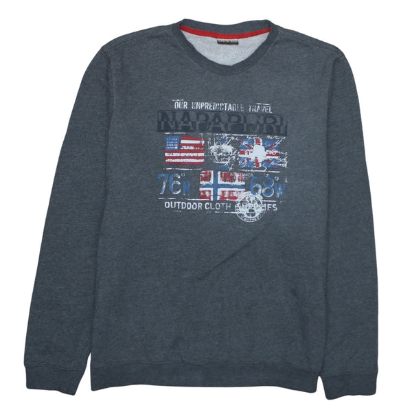 Napapijri 90's Spellout Crew Neck Sweatshirt XXLarge (2XL) Grey
