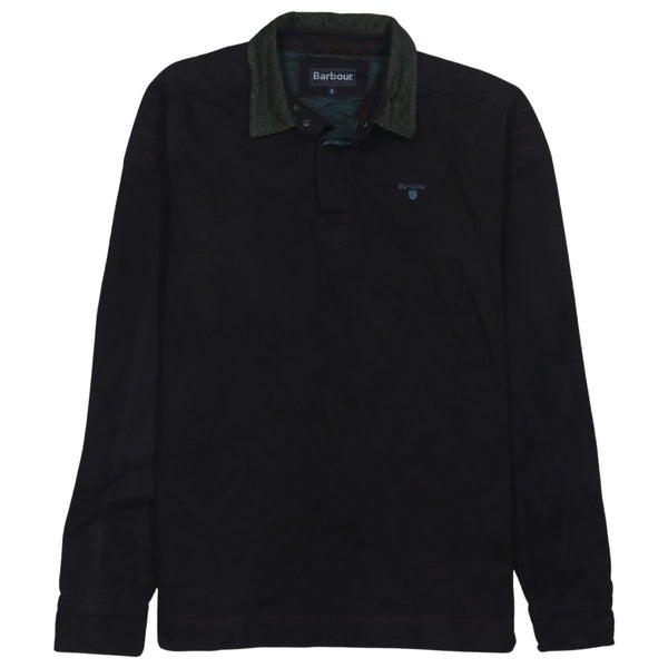 Barbour 90's Long Sleeve Quarter Button Polo Shirt XLarge Brown